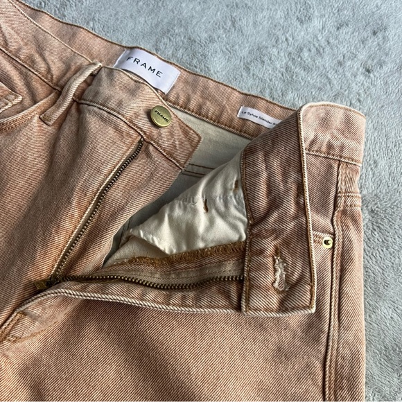 Frame Le Sylvie Slender Straight High-Rise Stretch Denim Jeans Sand Sz 28 - Picture 8 of 16